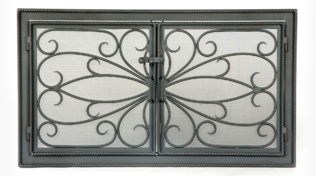 Roberts Iron Works - Hand Forged Fireplace Screen D2